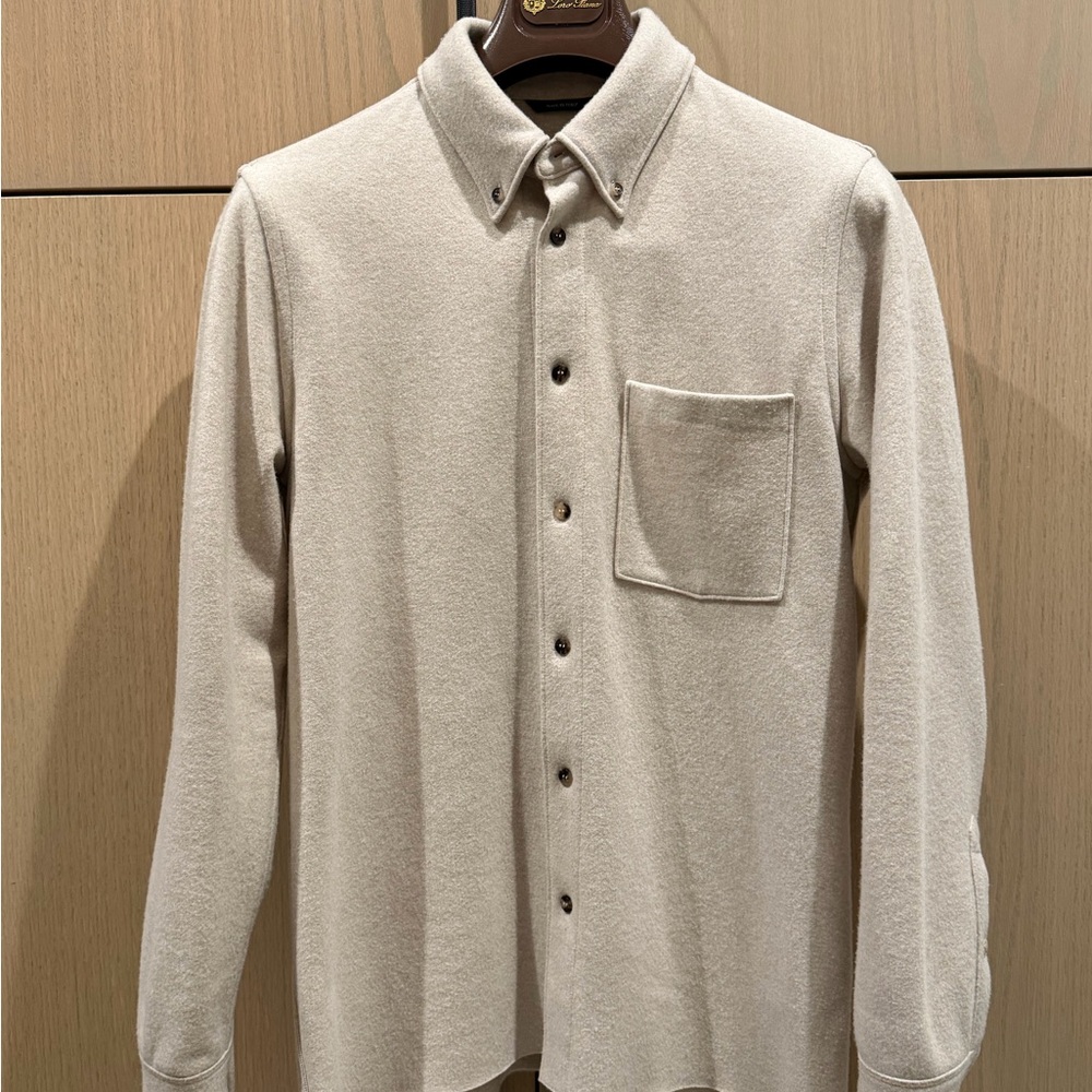 SOLD Loro Piana Men's Breia Wool and Cashmere Jersey Overshirt X